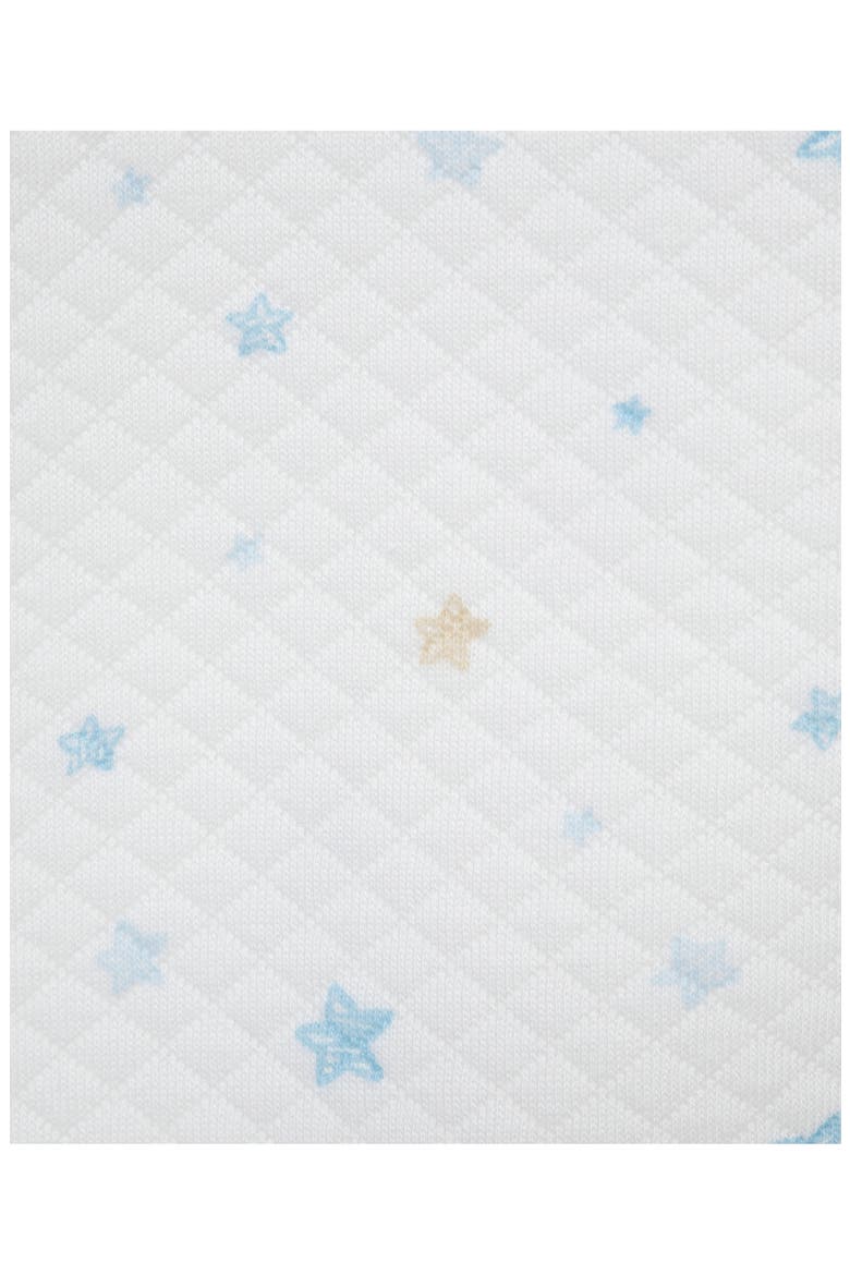 Organic Cotton Quilted Footie & Hat Set, Alternate, color, BLUE