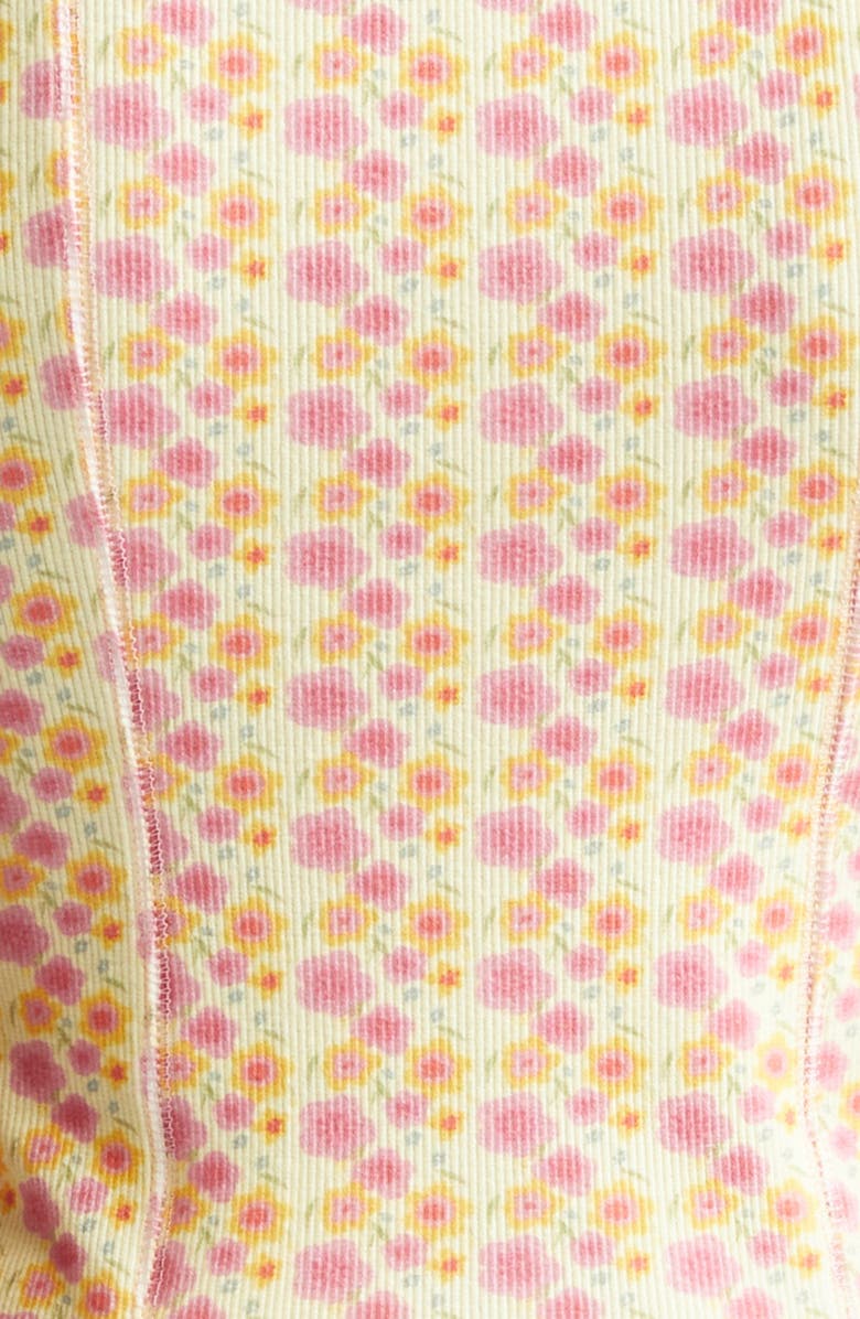 Paolina Russo Floral Rib Jersey Corset Top, Alternate, color, Pink/ Cream Flower