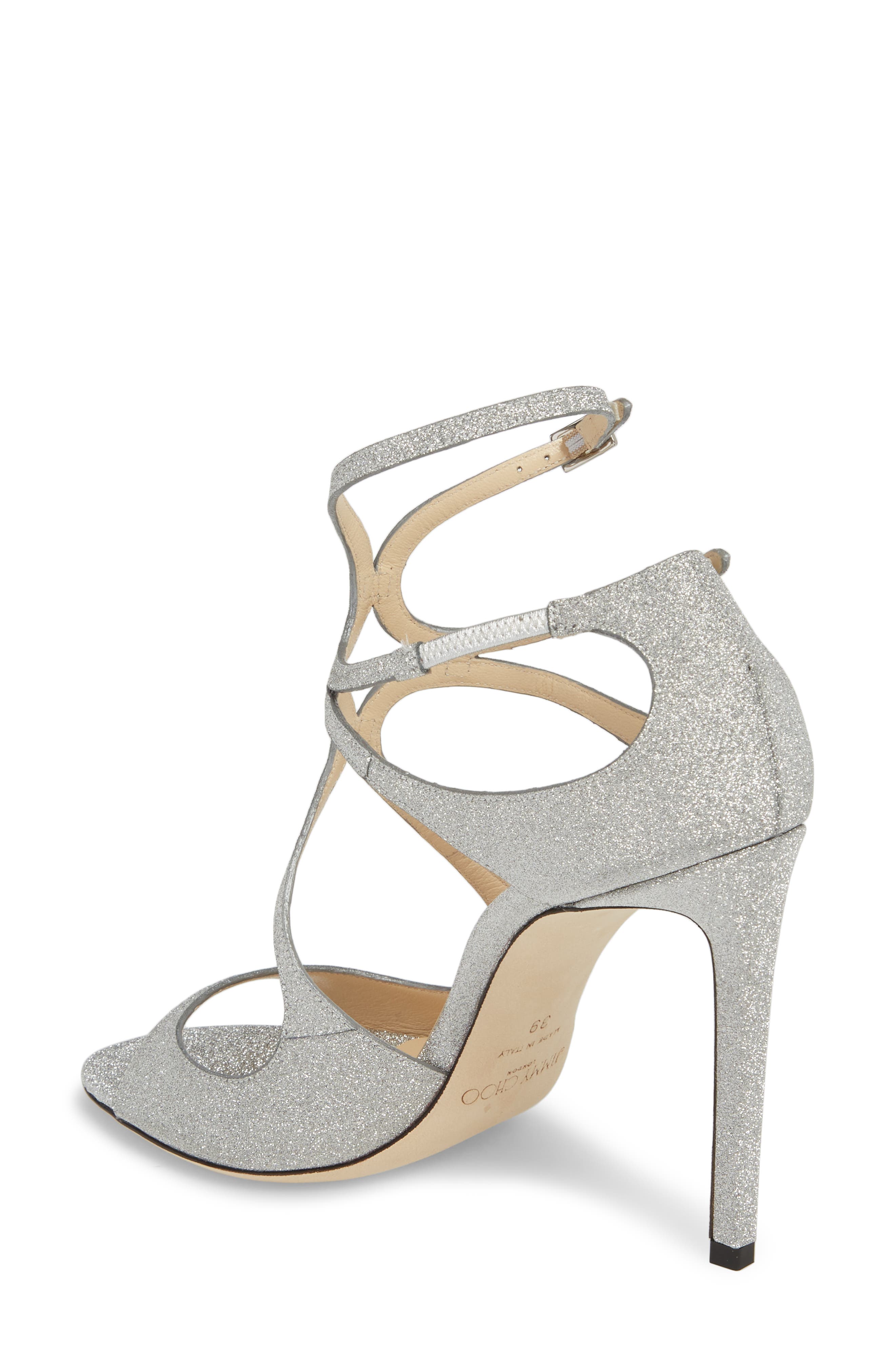 Jimmy Choo Lang Glitter Leather Sandal, Alternate, color, 