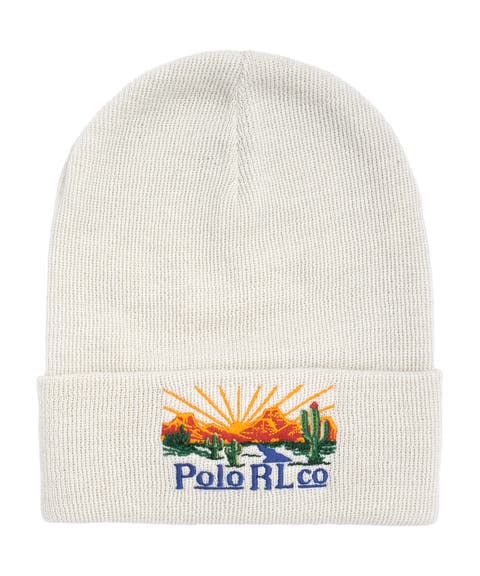 Desert Embroidered Polo Beanie