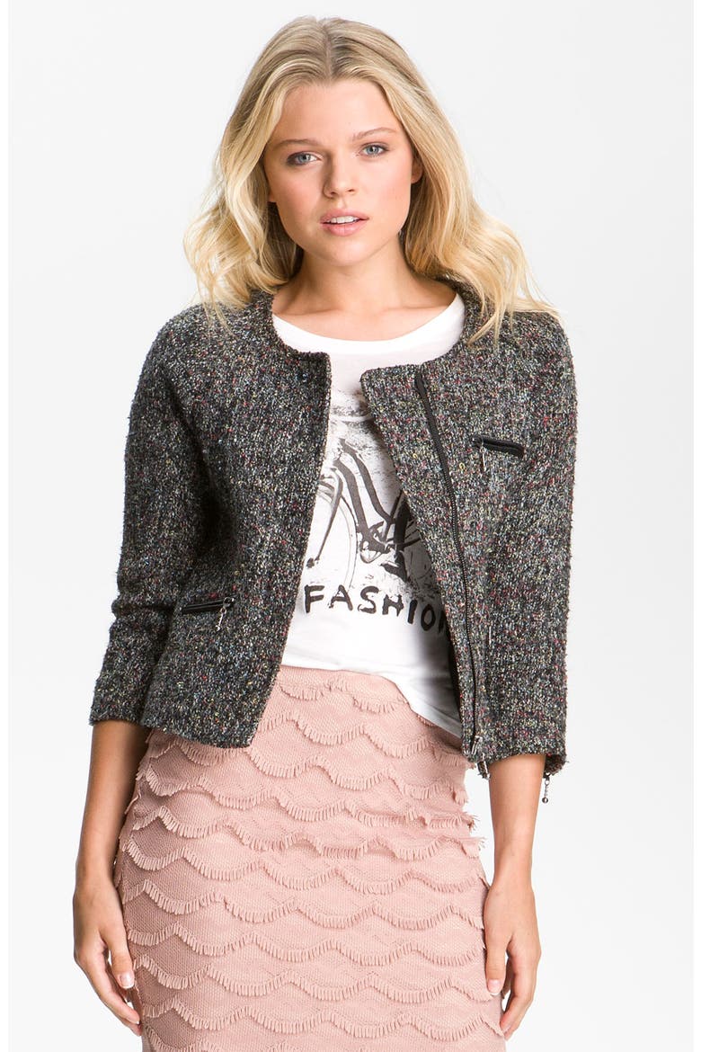 Tweed Jacket, Main, color, BLACK/ WHITE