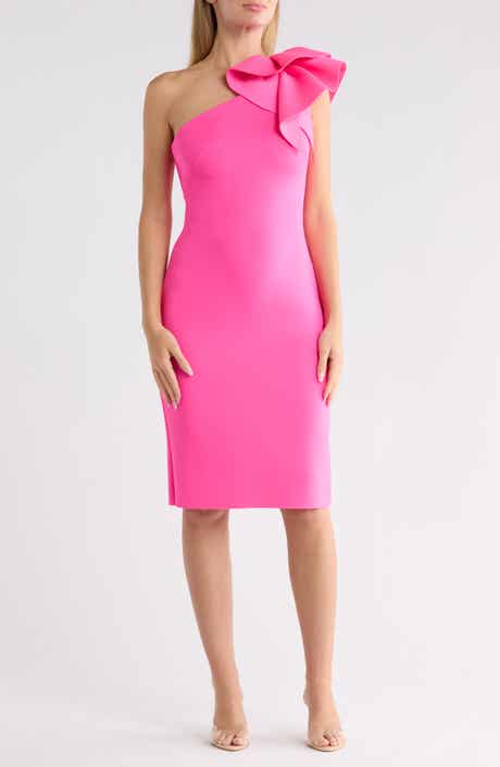 One-Shoulder Ruffle Cocktail Dress