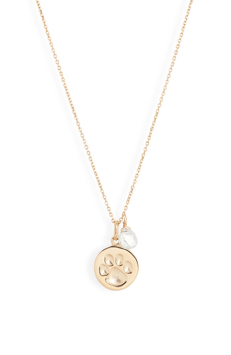 Anzie Paw Pendant Necklace, Main, color, Gold