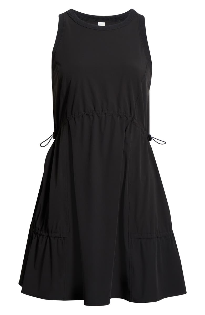 Zella Atlas Tiered Athletic Dress, Main, color, Black