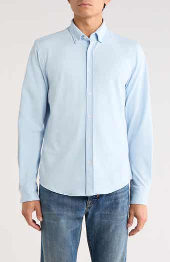 DENIM AND FLOWER Long Sleeve Piqué Button-Down Shirt