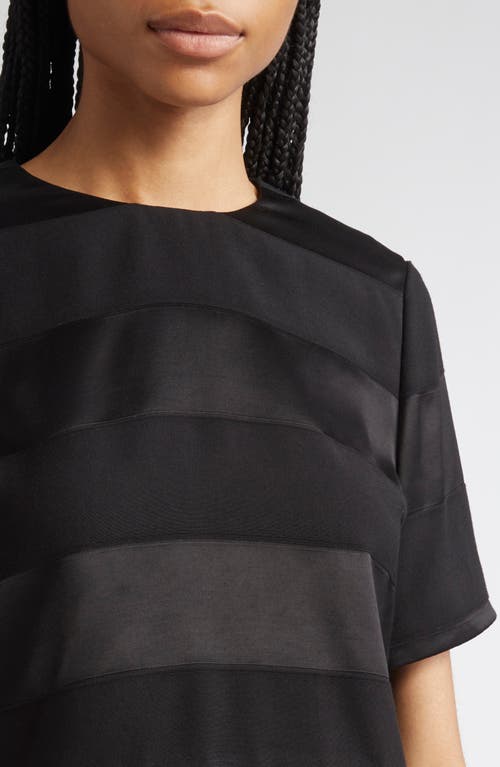 Partow Tori Textured Stripe Crop Top In Black