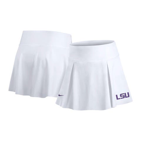 Women's Nike White LSU Tigers Club Performance Tennis Skirt with Shorts