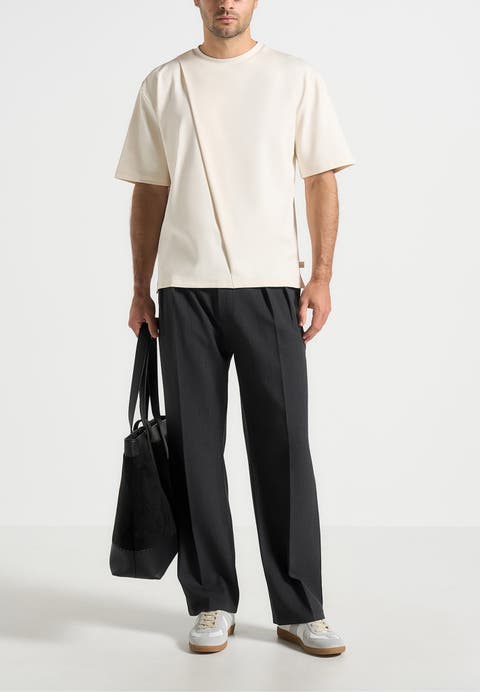 Hugo Relaxed Fit Cotton T-Shirt With Pleat