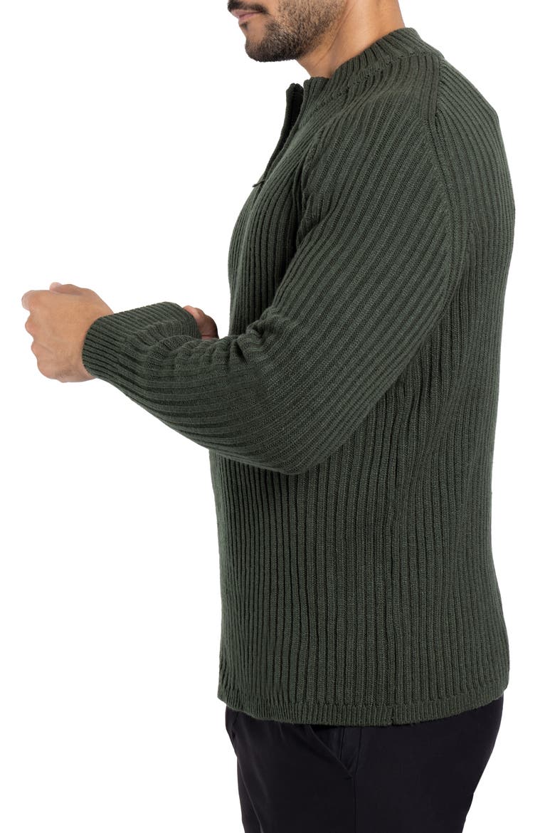 Rib Quarter Zip Sweater, Alternate, color, OLIVE