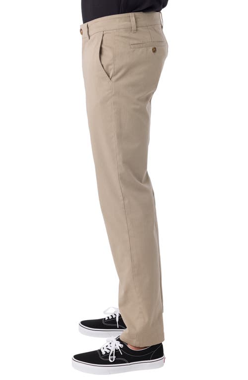 O'neill Transporter Flat Front Stretch Cotton Chinos In Neutral