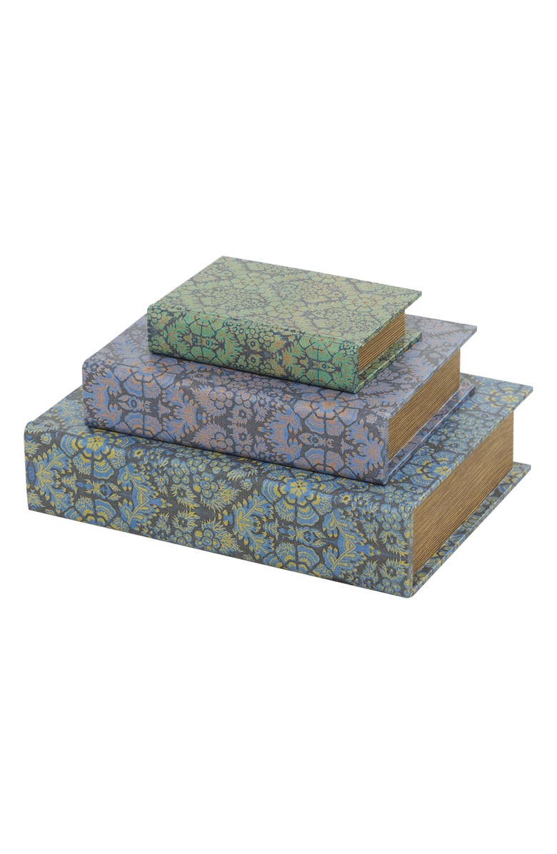 SONOMA SAGE HOME Set of 3 Faux Book Boxes, Alternate, color, Blue