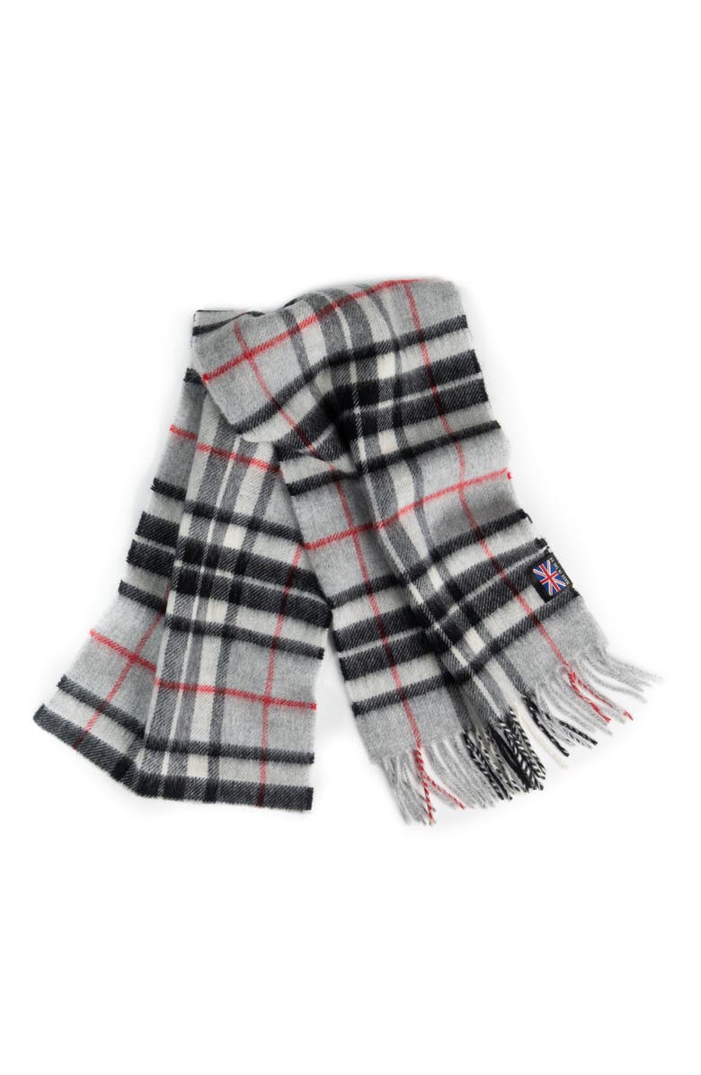 Prince of Scots Merino Lambswool Tartan Scarf, Main, color, Grey Thompson