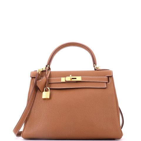Kelly Handbag Brown Togo with Gold Hardware 28