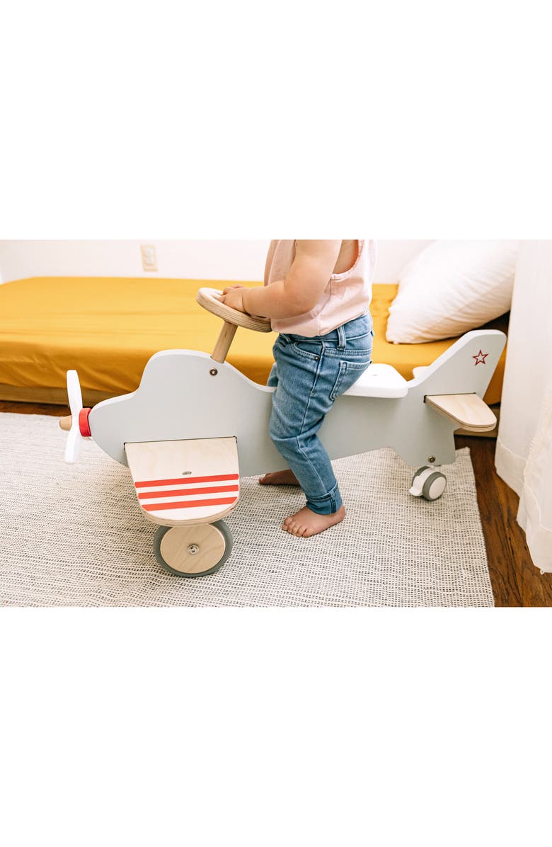 Wonder & Wise by Asweets Wood Airplane Rocker N Ride On, Alternate, color, 