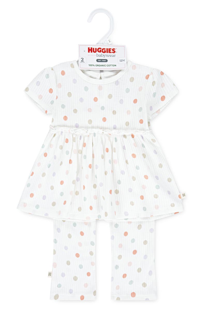 Huggies Ribbed Babydoll Top & Leggings Set, Alternate, color, Huggies Snow White