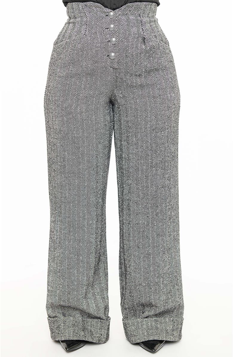 Unique Vintage 1940s Buttoned Wide Leg Trousers, Main, color,