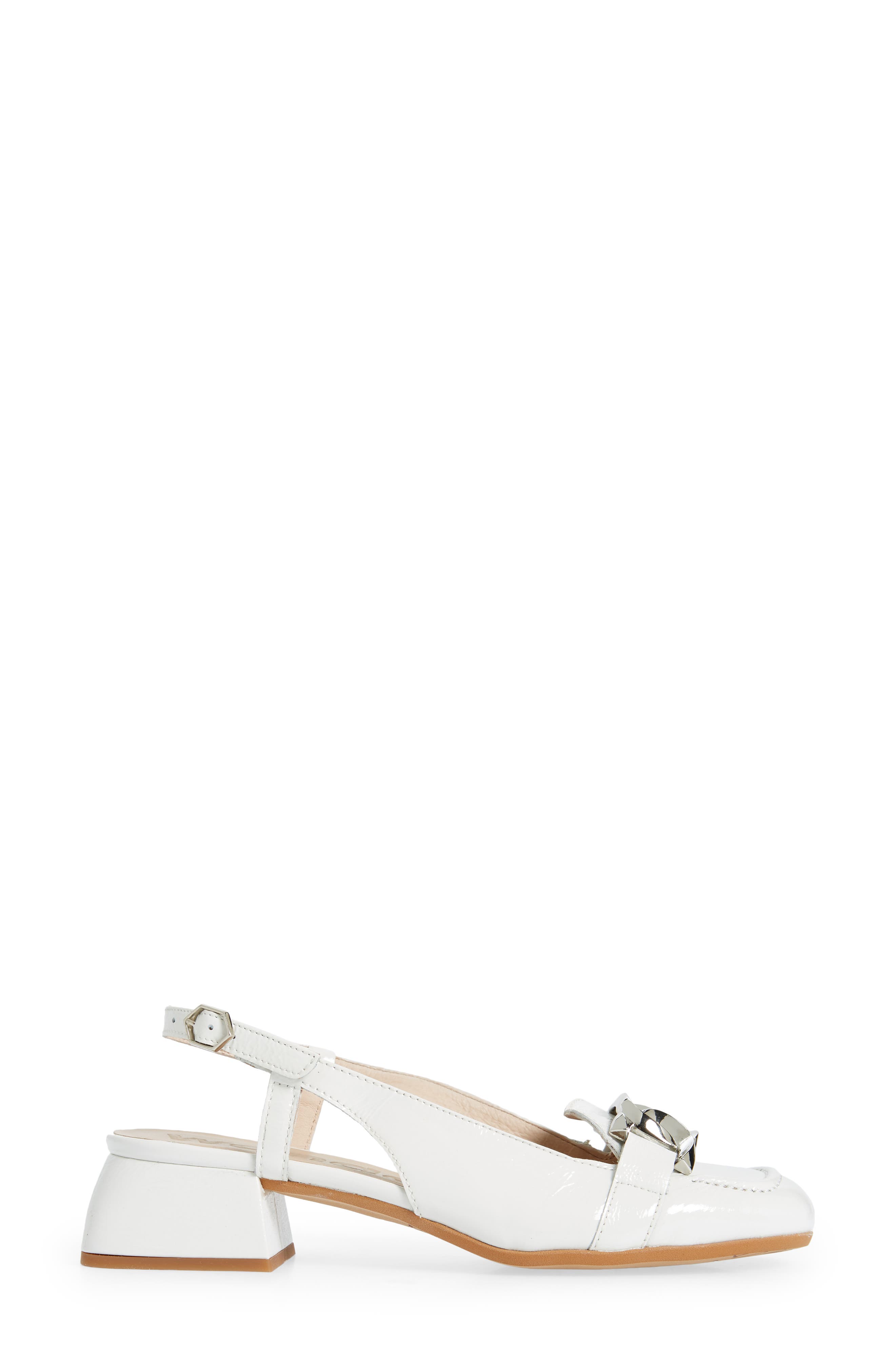 Chain Detail Slingback Pump, Alternate, color, WHITE PATENT