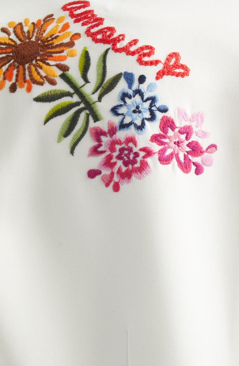 Cinq à Sept Celeste Vine Scrunched Embroidered Blazer, Alternate, color, Ivory/ Multi