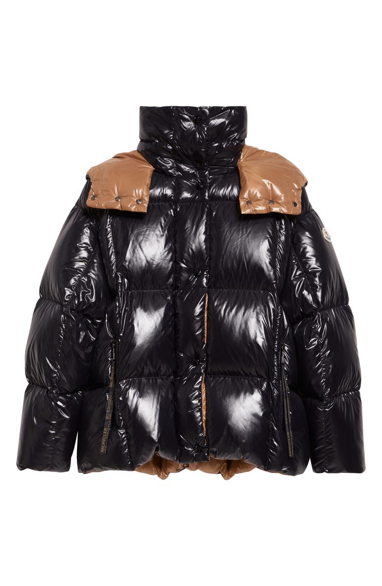 Moncler Parana Down Jacket with Removable Hood, Alternate, color, Black