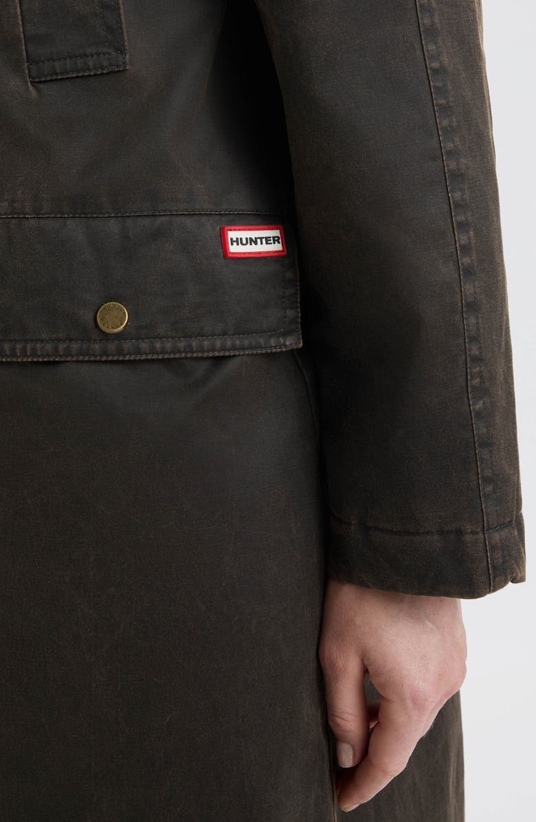 Hunter Ellie Coated Padded Longline Coat, Alternate, color, Coffee