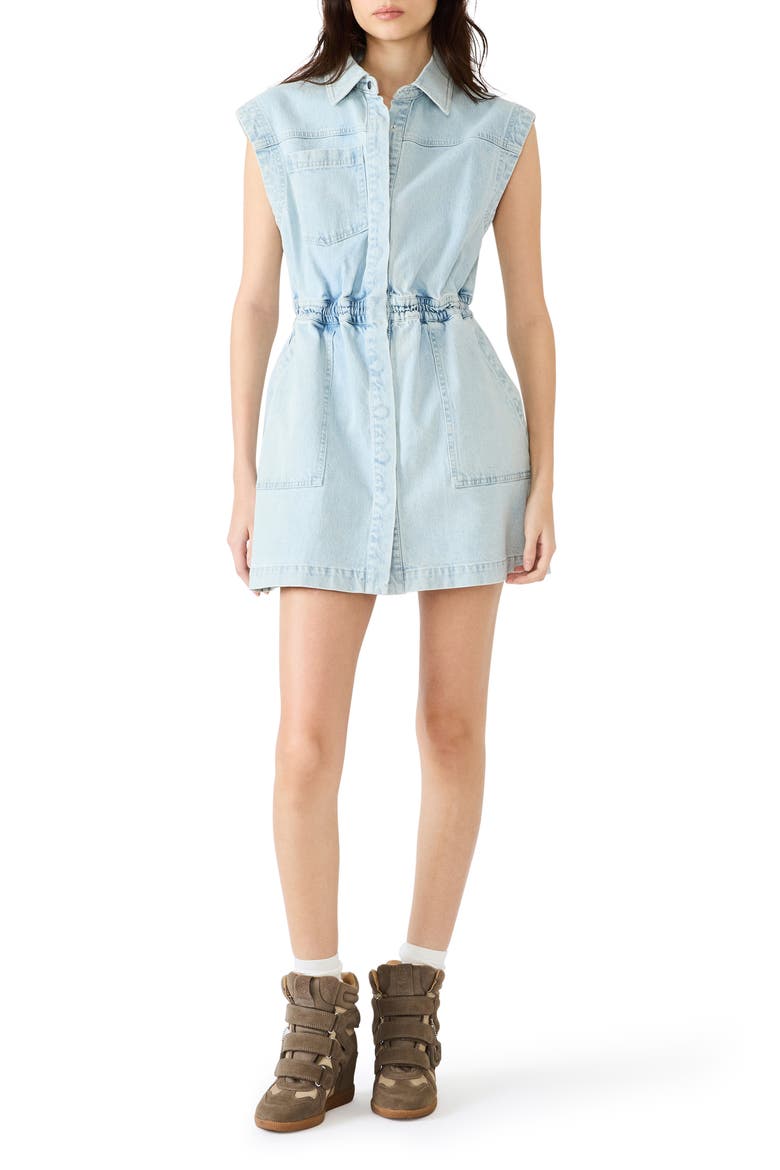 Robbie Denim Minidress, Main, color, SULPHUR SPRING