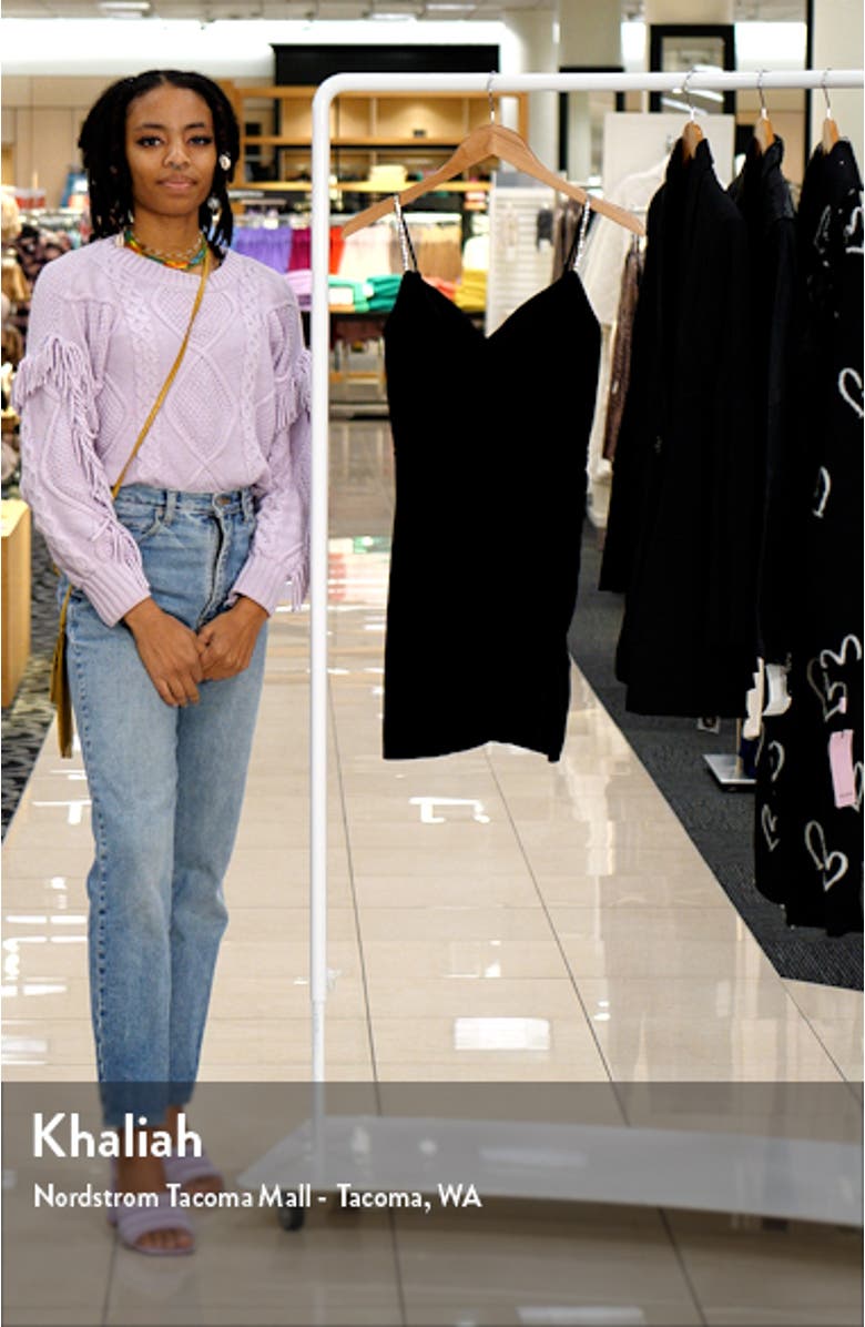 Embellished Strap Velvet Minidress, sales video thumbnail