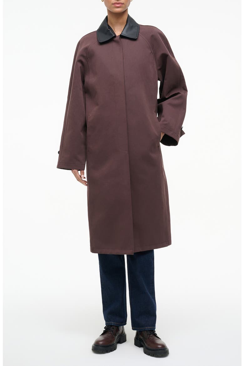 Jonah Leather Collar Coat, Main, color, EARTH