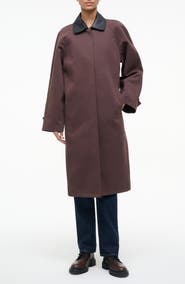 STAUD Jonah Leather Collar Coat