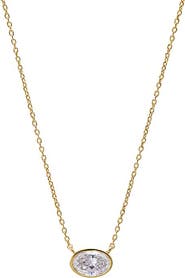 BY ADINA EDEN Lab Grown Oval Bezel Necklace
