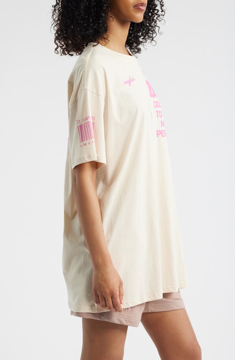 THE MAYFAIR GROUP It Costs $0 Cotton Oversize Graphic T-Shirt, Alternate, color, Cream