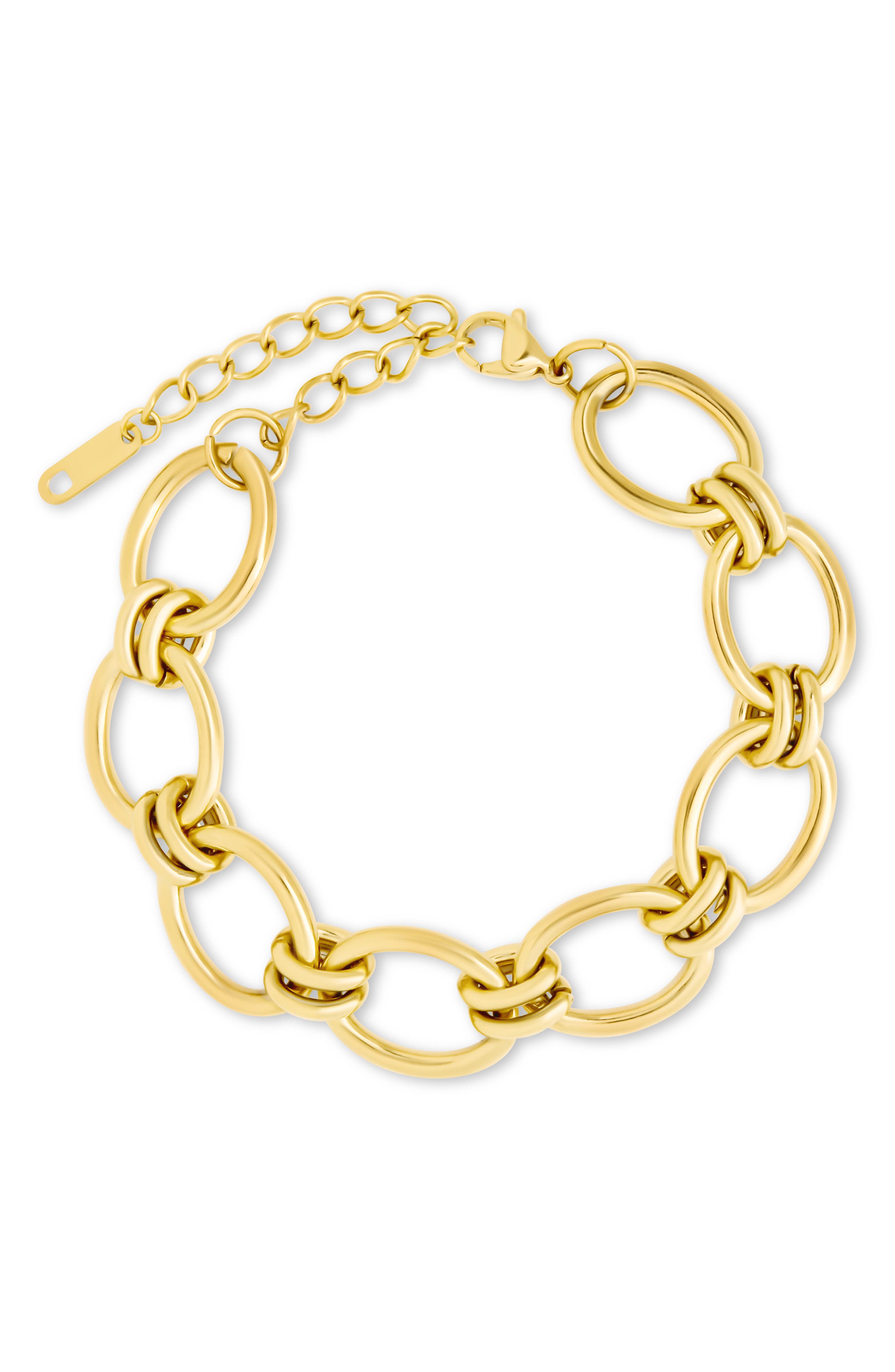 Sterling Forever Celia Oval Chain Link Bracelet