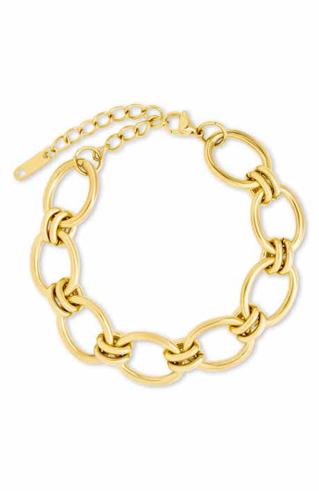 Sterling Forever Celia Oval Chain Link Bracelet