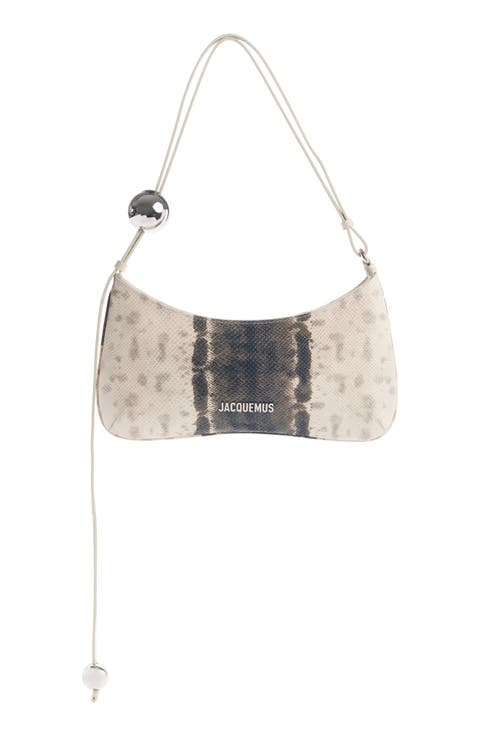 Le Bisou Perle Snake Embossed Leather Shoulder Bag