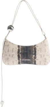 Jacquemus Le Bisou Perle Snake Embossed Leather Shoulder Bag