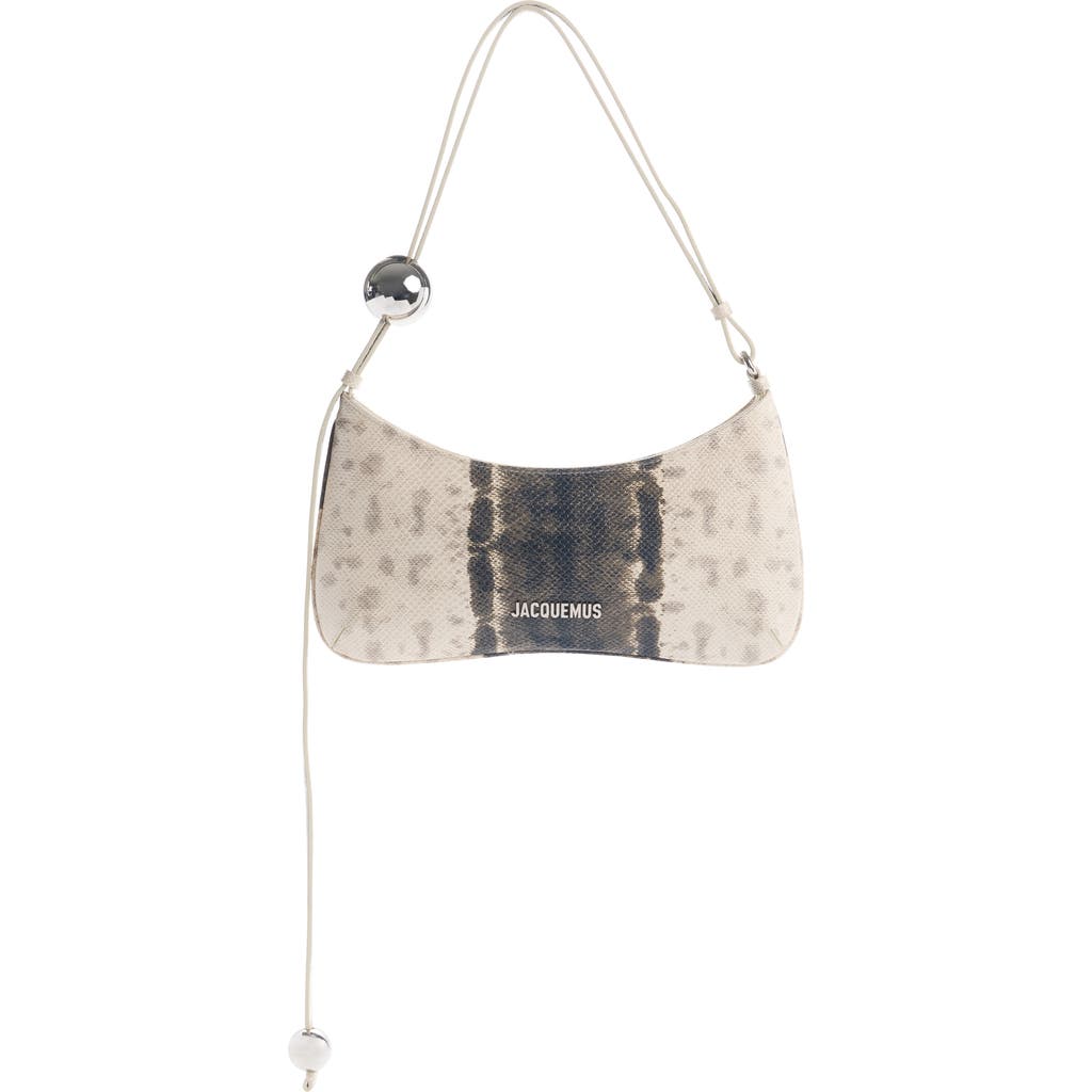 Jacquemus Le Bisou Perle Snake Embossed Leather Shoulder Bag