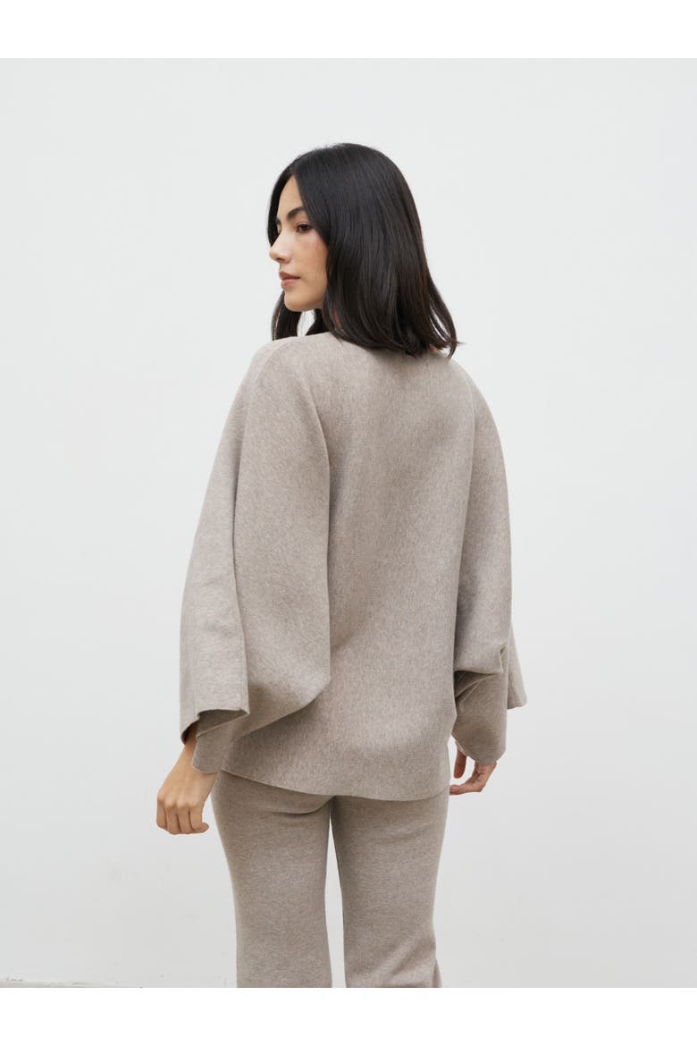Aurelie Drape Sleeve Jumper, Alternate, color, Dark Taupe