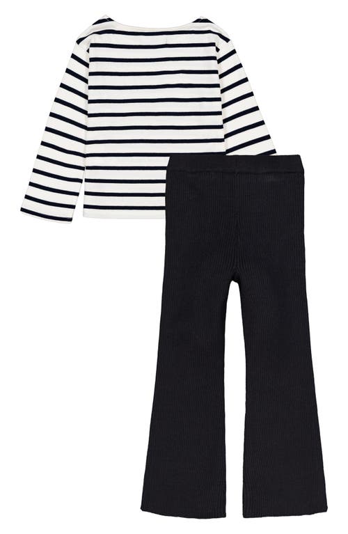Joe's Jeans Stripe Long Sleeve Top & Rib Flare Leggings Set In Multi