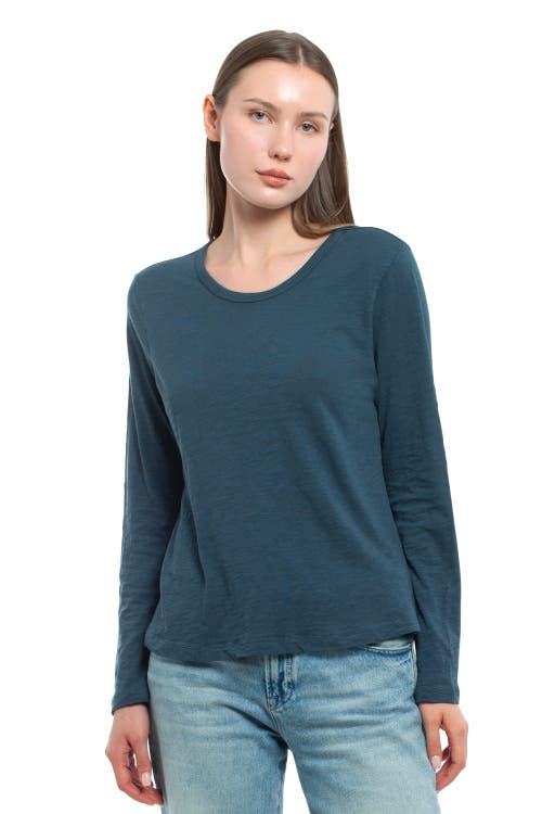 Wilt Clothing Baby Fit Long Sleeve Shrunken Crew Top In Blue