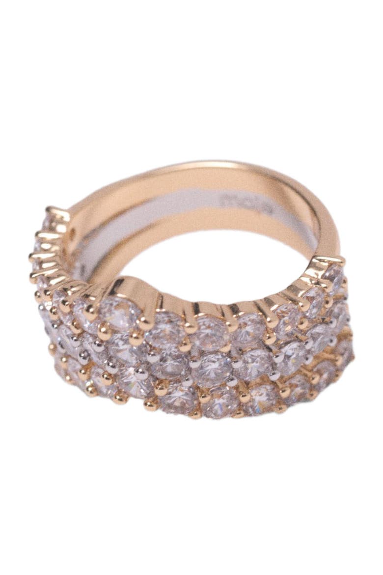 Two-tone rhinestone ring, Alternate, color, Golden / silver
