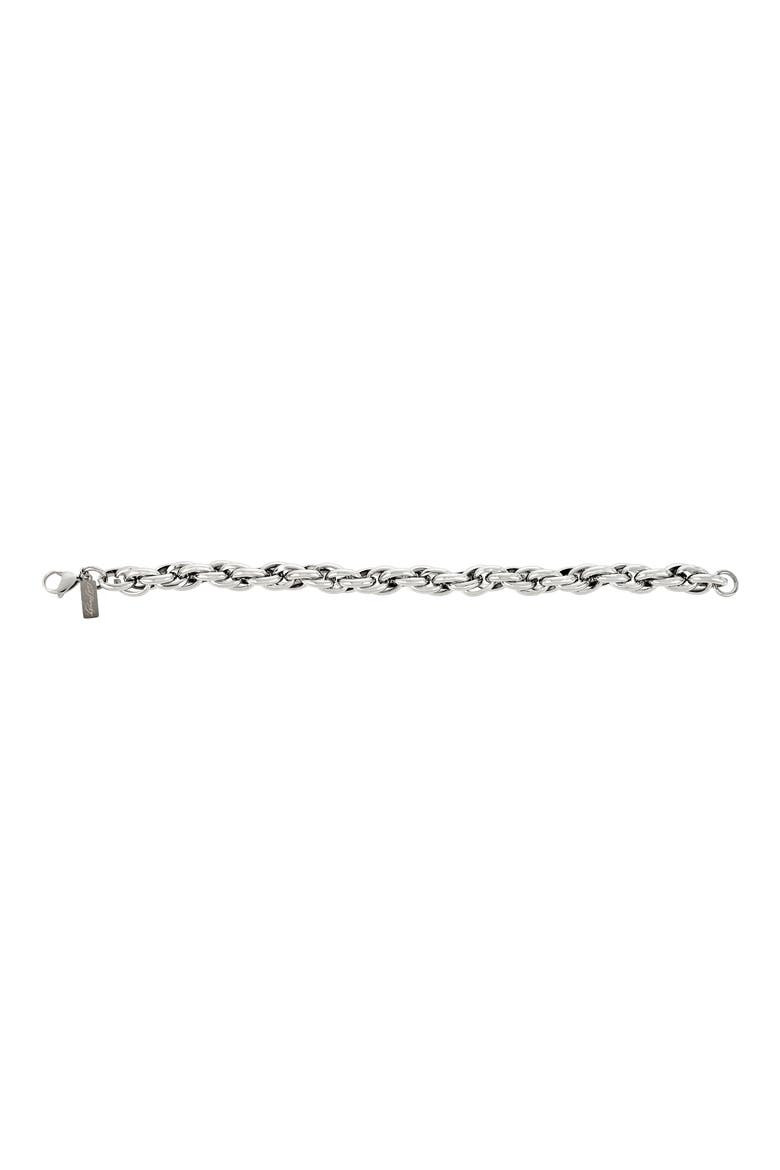 Men's Stainless Steel Oval Link Rope Chain Bracelet, Alternate, color, SILVER