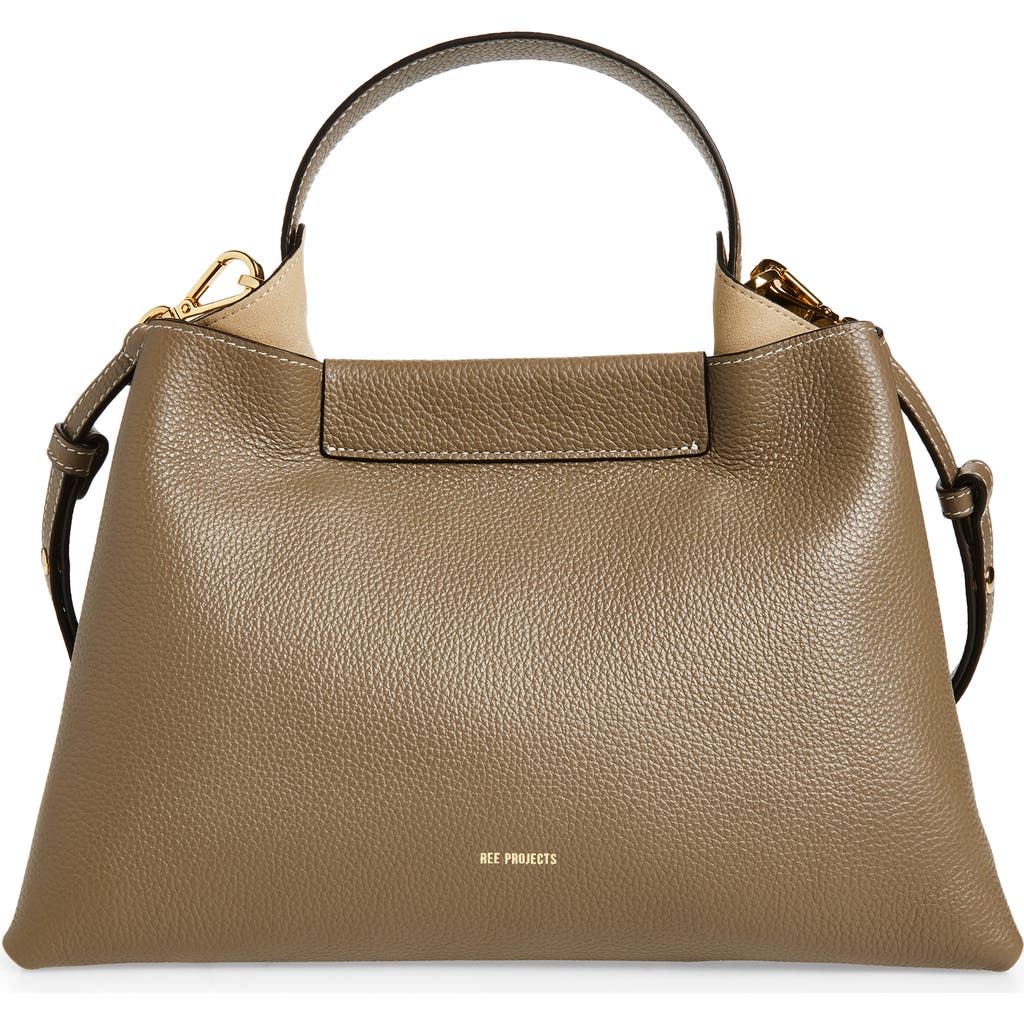Ree Projects Elieze Medium Leather Handbag in Dark Taupe Grey  product