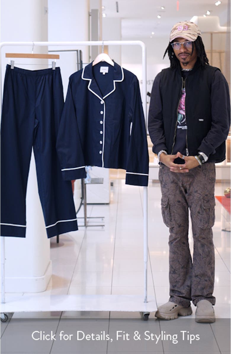 Coco Piped Stretch Cotton Pajamas, sales video thumbnail