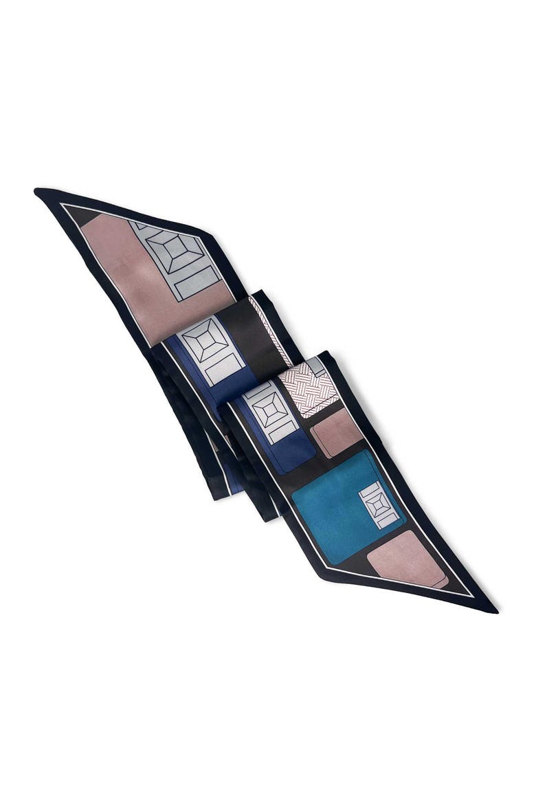The Mosaic Skinny Scarf, Alternate, color, Blue
