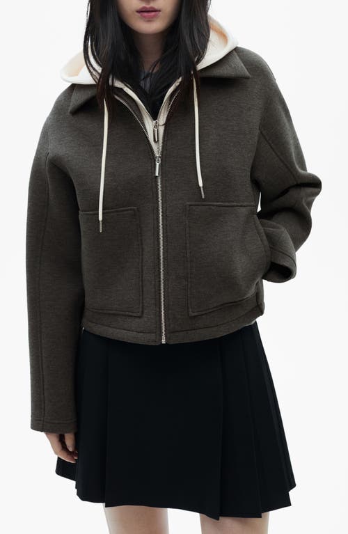 MANGO Noa Removable Hood Jacket in Grey 