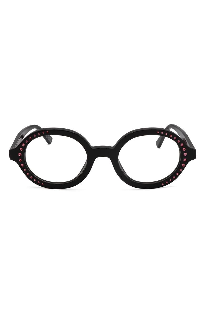 Marni 51mm Round Reading Glasses, Main, color, Black