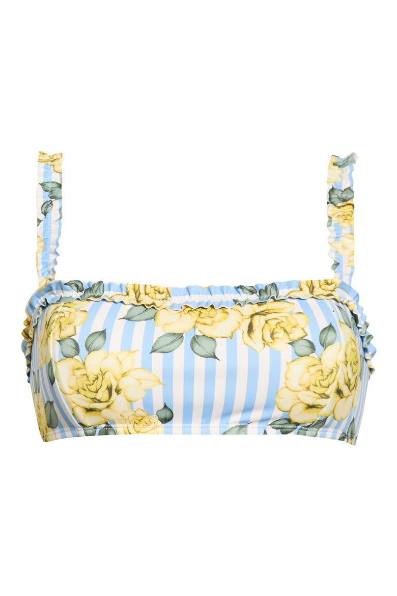 Ruffle Trim Bikini Top, Alternate, color, YELLOW ROSE