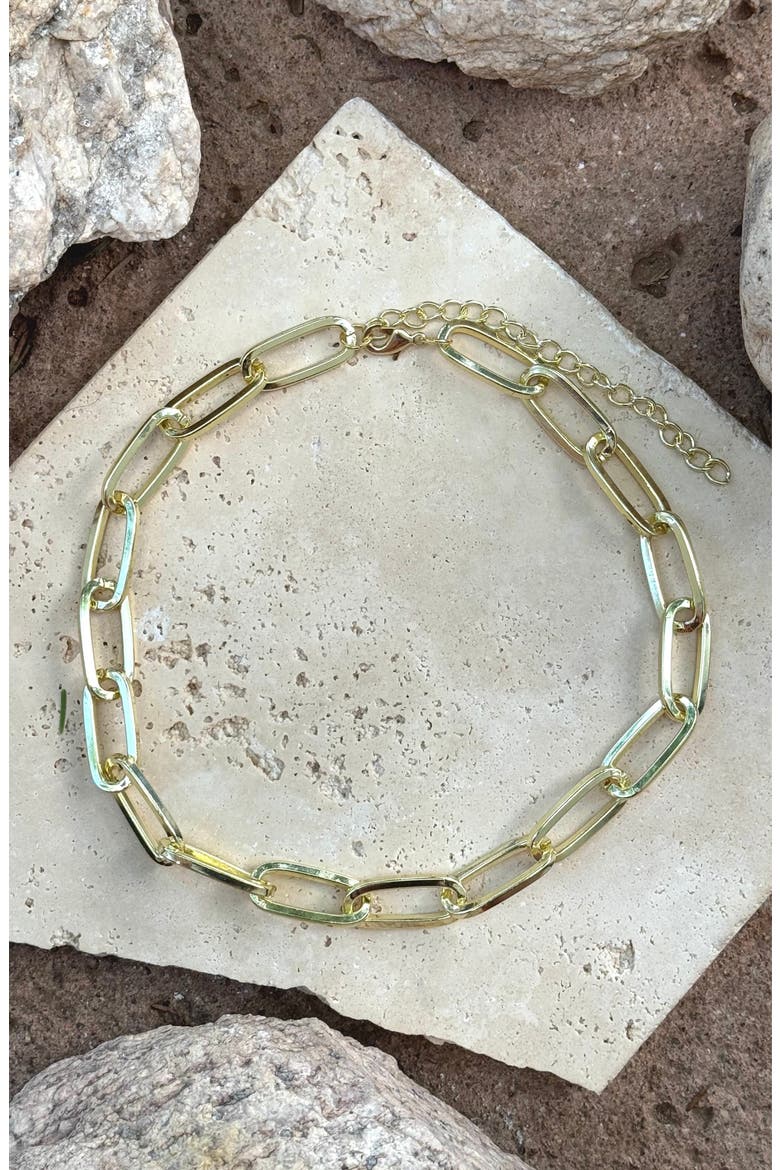 Chunky Paper Clip Chain Necklace, Alternate, color, GOLD