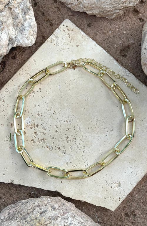 Adornia Chunky Paper Clip Chain Necklace In Gold