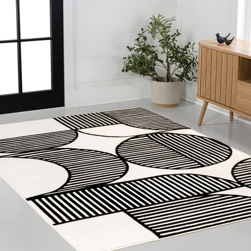 Jonathan Y Nordby High-low Geometric Arch Scandi Striped Indoor/outdoor Area Rug In White