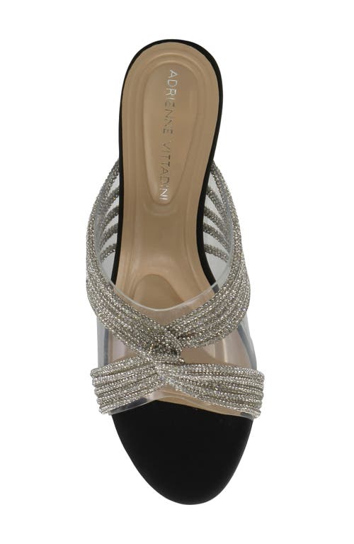 Adrienne Vittadini Groove Embellished Mule In Clear Black